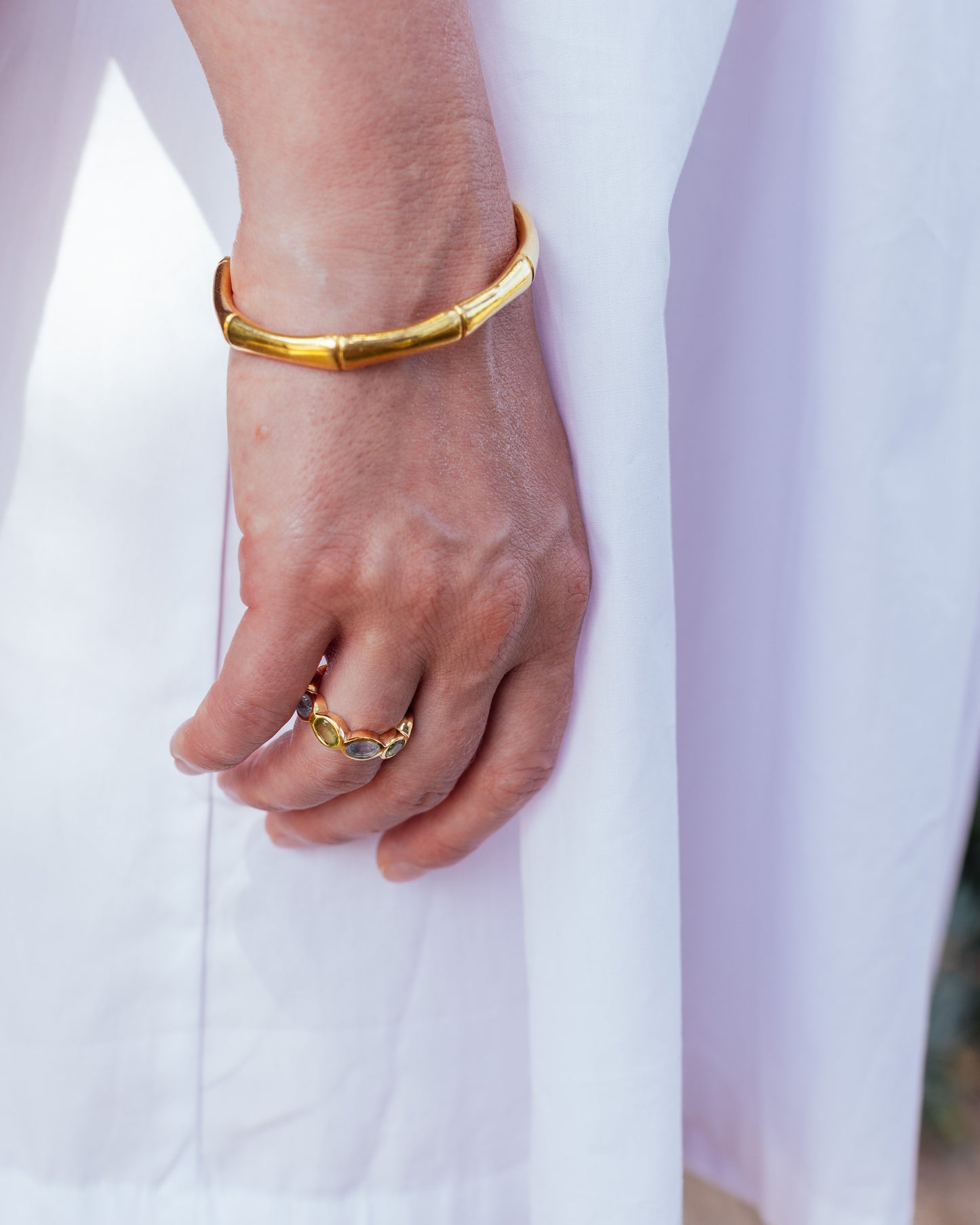 Bamboo Bracelet 18k Gold Plated