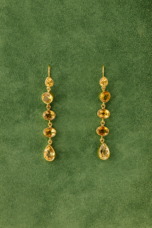 Citrines Earrings in 18k Gold Vermeil